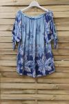 TOP PRINTS HALS ELASTIQUEE 0820 BLAUW