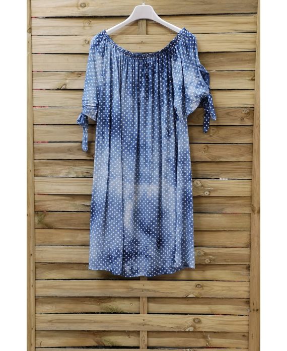 ROBE ENCOLURE ELASTIQUEE 0819 BLEU