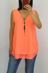 TOP ZIPS BACK CROSSES 0794 ORANGE FLUO