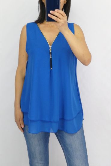 TOP ZIP POSTERIORE ATTRAVERSA 0794 BLU ROYAL