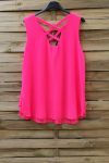 TOP RITSEN TERUG KRUISEN 0794 NEON ROZE