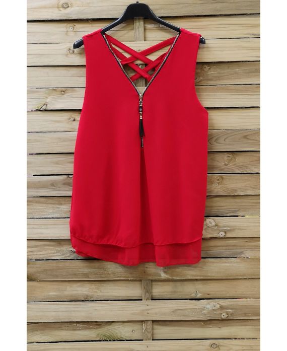 TOP ZIPPE DOS CROISE 0794 ROUGE