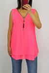 TOP RITSEN TERUG KRUISEN 0794 NEON ROZE