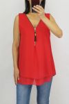 TOP ZIP POSTERIORE ATTRAVERSA 0794 ROSSO