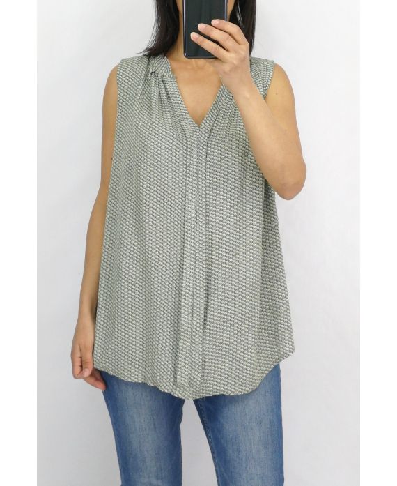 BLUSE DRUCKT 0821 KHAKI