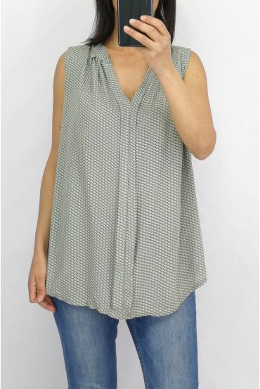 BLUSE DRUCKT 0821 KHAKI