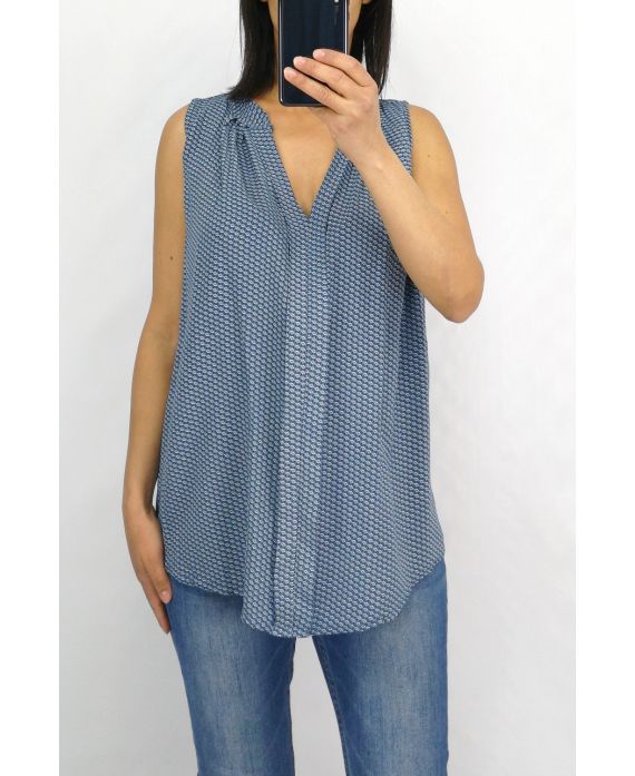 BLOUSE PRINTS 0821 DONKER BLAUW