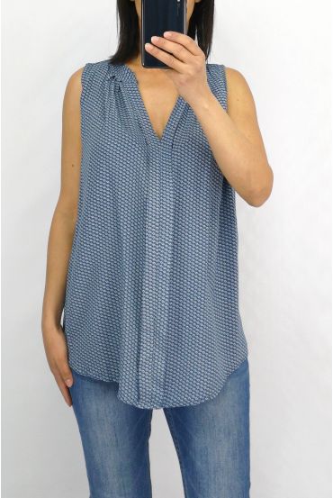 BLUSA STAMPA 0821 BLU SCURO