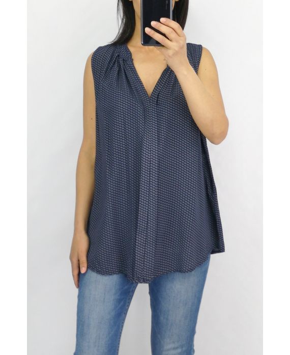 BLUSE DRUCKT 0821-MARINE-BLAU