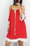 ABITO IN PIZZO 0833 ROSSO