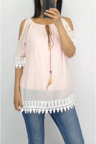 LACE TOP 0834 PINK