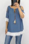 LACE TOP 0834 BLAUW