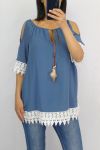 LACE TOP 0834 BLAUW