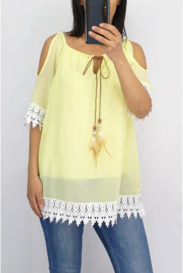 LACE TOP 0834 YELLOW