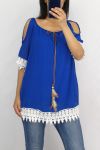 LACE TOP 0834 ROYAL BLUE