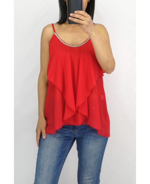 TOP WATERFALL RHINESTONE 0835 RED