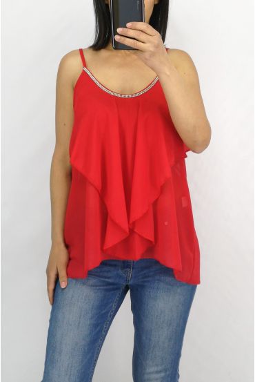 TOP WATERFALL RHINESTONE 0835 RED