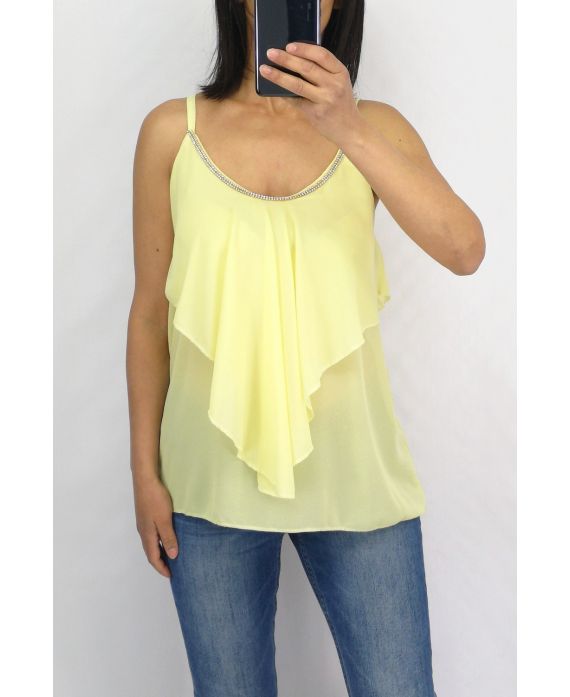 TOP CASCADE STRASS 0835 JAUNE