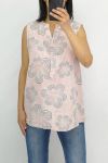 TOP IN LINO STAMPA 0769 ROSA