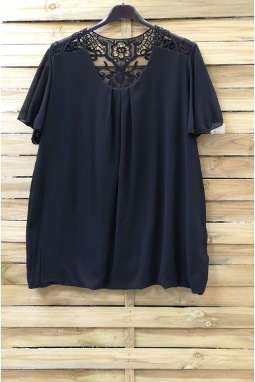 LARGE SIZE TOP BACK LACE 0828 BLACK