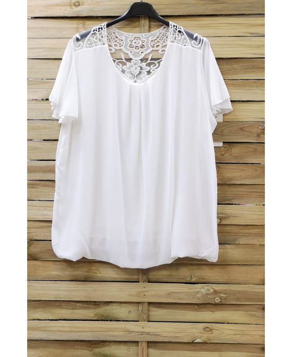 LARGE SIZE TOP BACK LACE 0828 WHITE