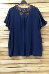 LARGE SIZE TOP BACK LACE 0828 NAVY BLUE