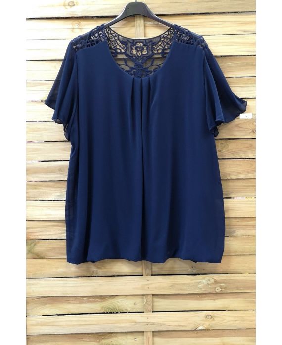 LARGE SIZE TOP BACK LACE 0828 NAVY BLUE