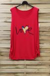 GRANDE TALLE TOP LOVE 0829 ROUGE