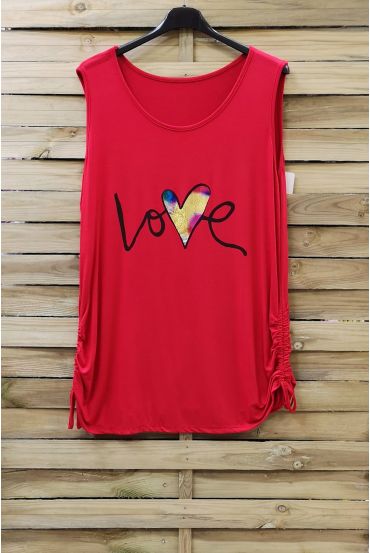 GRANDE TALLE TOP LOVE 0829 ROUGE