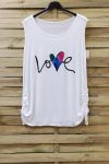 GRANDE TALLE TOP LOVE 0829 BLANC