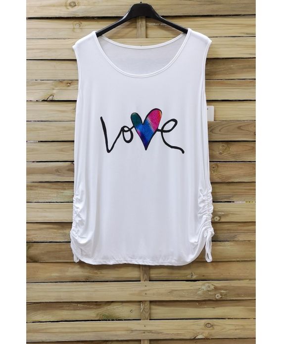 GRANDE TALLE TOP LOVE 0829 BLANC