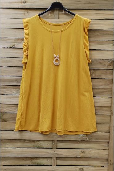 GRANDE TAILLE TOP + COLLIER 0831 JAUNE