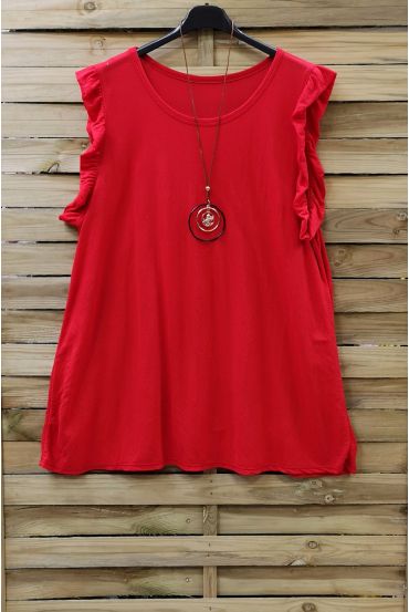 GRANDE TAILLE TOP + COLLIER 0831 ROUGE