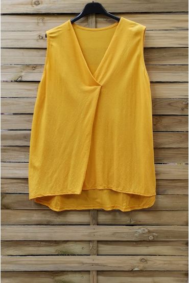 LARGE SIZE TOP V-NECK 0832 YELLOW