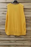 LARGE SIZE TOP V-NECK 0832 YELLOW