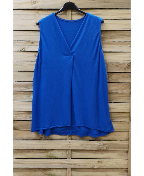 GRANDE TAILLE TOP COL V 0832 BLEU ROYAL