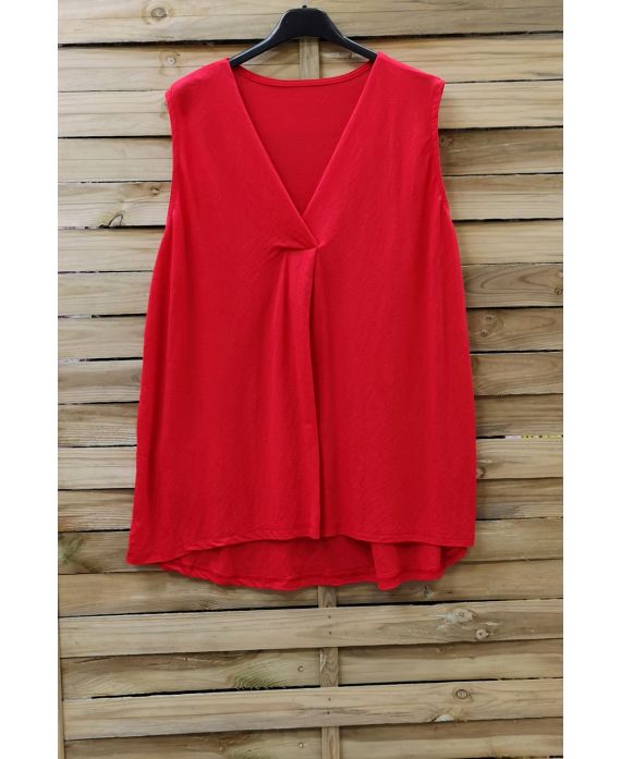 LARGE SIZE TOP V-NECK 0832 RED