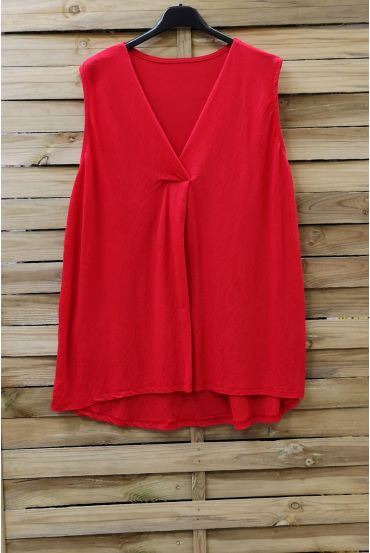 GRANDE TAILLE TOP COL V 0832 ROUGE