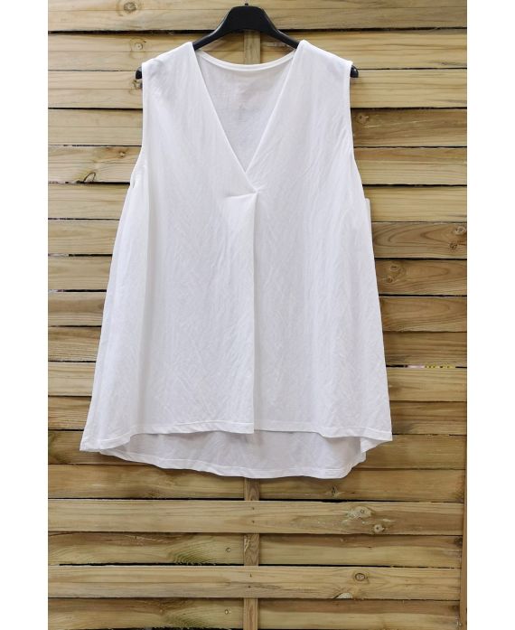 LARGE SIZE TOP V-NECK 0832 WHITE