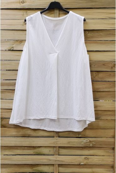 LARGE SIZE TOP V-NECK 0832 WHITE