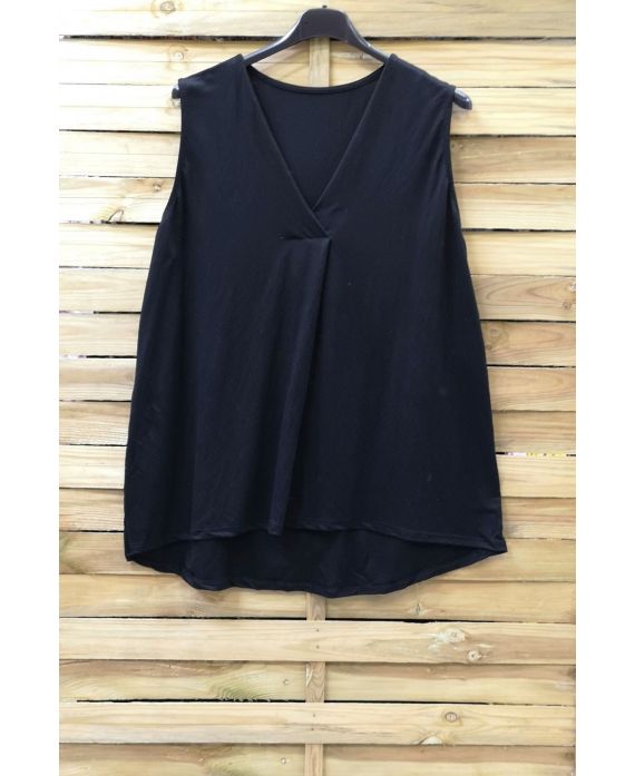 LARGE SIZE TOP V-NECK 0832 BLACK