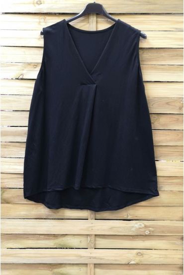 LARGE SIZE TOP V-NECK 0832 BLACK