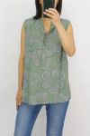 TOP IN LINO STAMPA 0769 VERDE