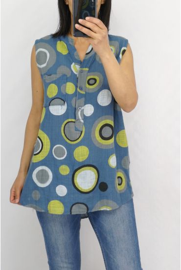 TOP LINEN PRINTS 0770 BLUE