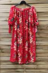 KLEID GEDRUCKT BLUMEN 0837 ROT