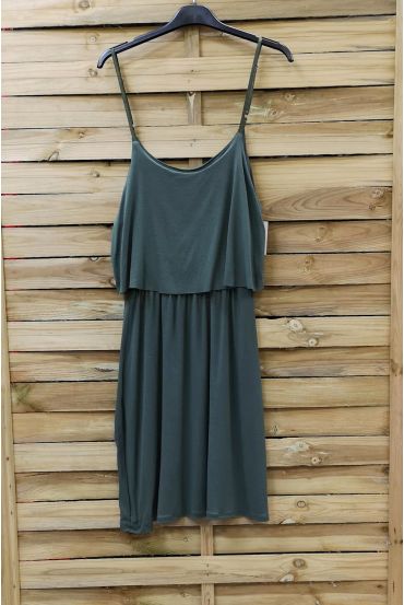 DRESS HAS ADJUSTABLE STRAPS 0845 MILITARY GREEN