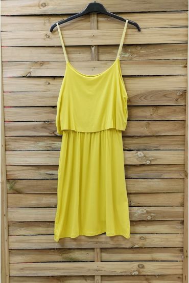 DRESS HAS ADJUSTABLE STRAPS 0845 YELLOW