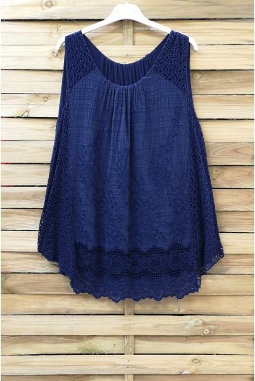 TOP BREDE MIX VAN INHOUD 0840 NAVY BLAUW