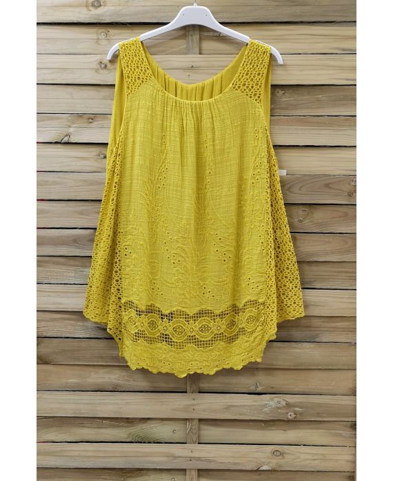 TOP AMPLE MIX DE MATIERES 0840 JAUNE