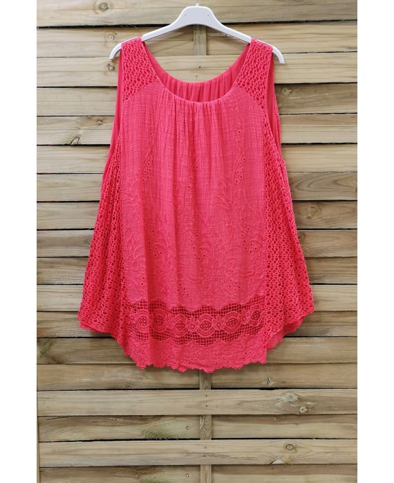 TOP AMPLE MIX DE MATIERES 0840 CORAIL